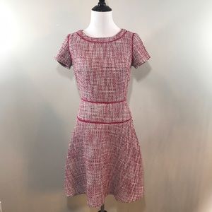 Banana Republic Pink Tweed Fit Flare Career Dress